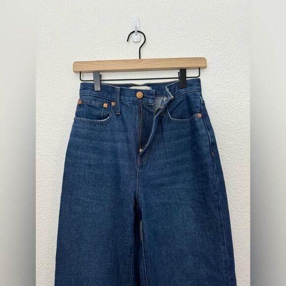 Madewell Baggy Straight High Rise Jeans in Dark Worn Indigo Wash Size 23 NH643 - Picture 6 of 13